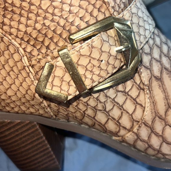 Liliana snake print with gold hardware 3” heel booties - Picture 11 of 14